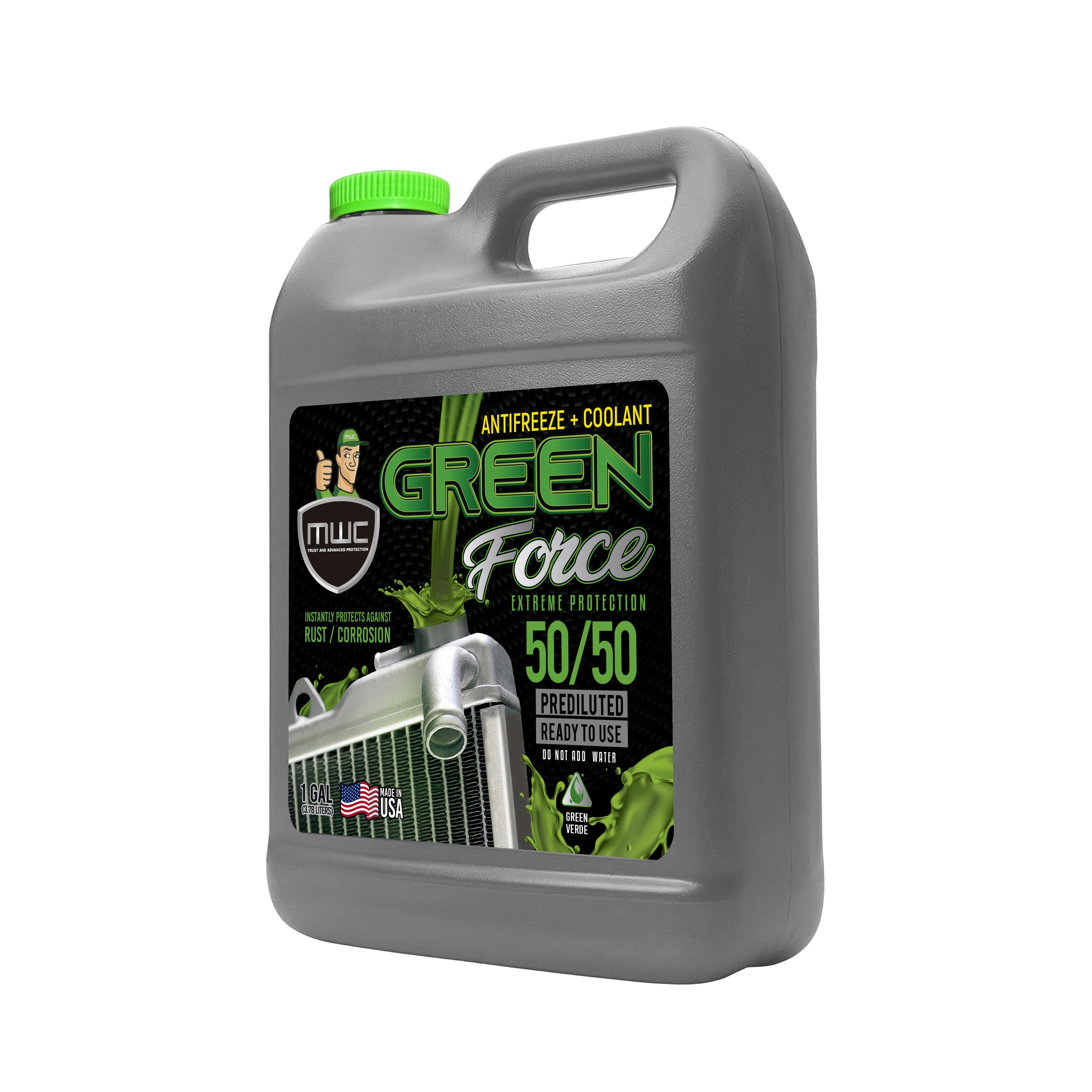 MWC Extreme Protection 50/50 Antifreeze & Coolant Green All-Season Defense Ready to use 1 Gal