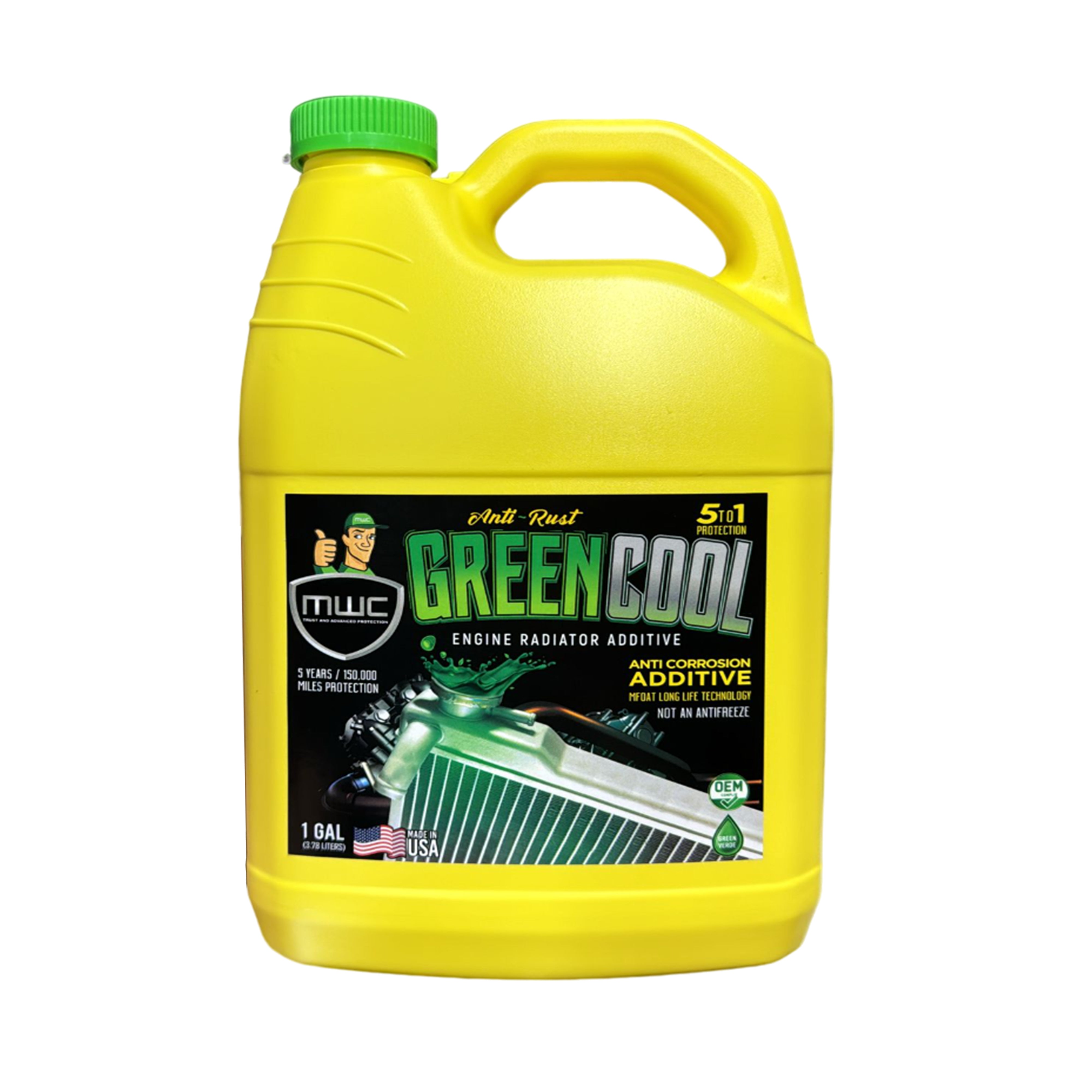 MWC Green Cool Engine Radiator Anti-Rust Additive, 1 Gallon, Corrosion Inhibitor