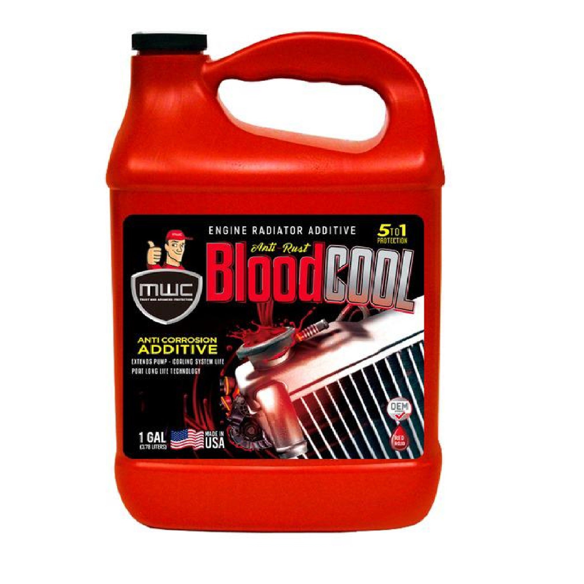 MWC Red Cool Engine Radiator Anti-Rust Additive, 1 Gallon, Protects Against Corrosion