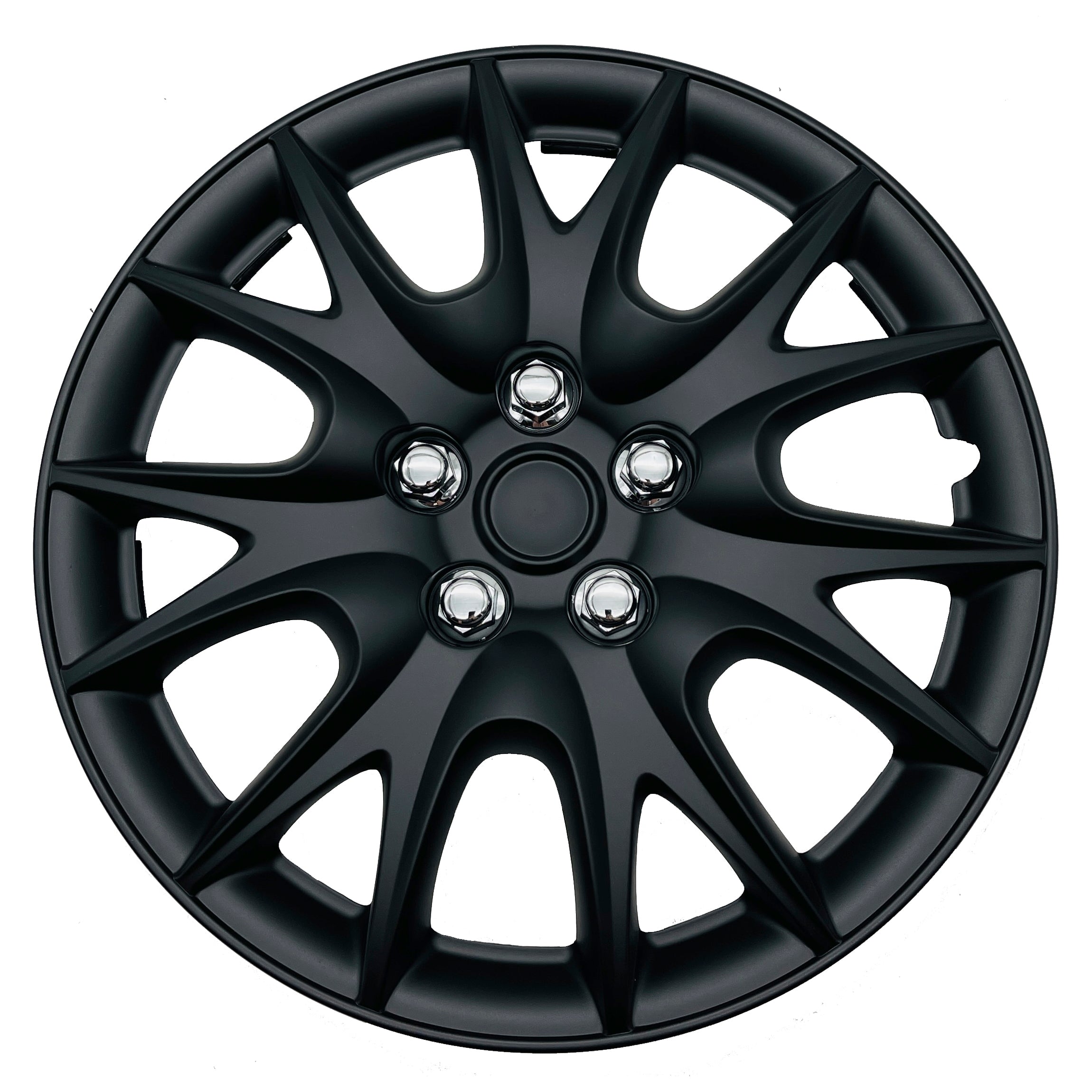 MWC 446521 Hubcaps Wheel Covers 15 inch 4 Set Matte-Black