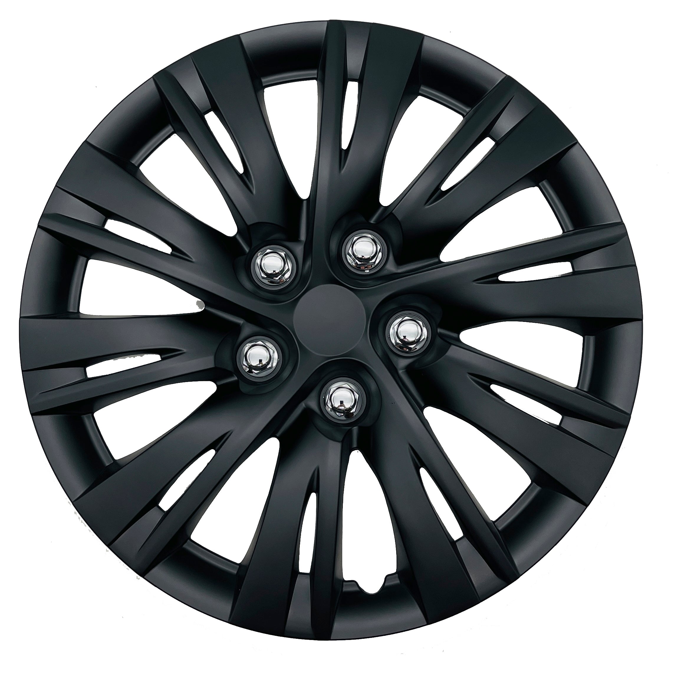 MWC 446552 Hubcaps Wheel Covers 16 inch 4 Set Matte-Black