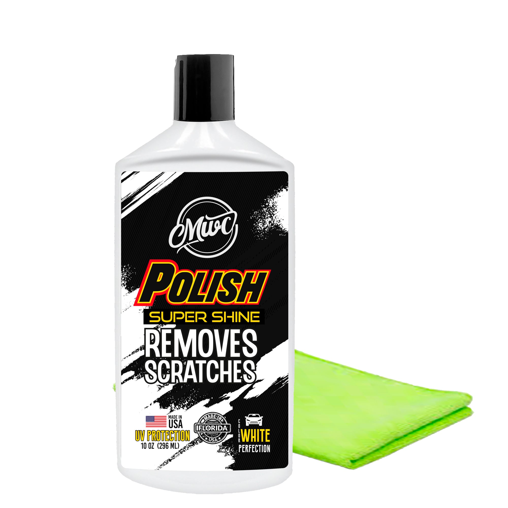 MWC Car Polish Removes Scratches Restores Colour and Super Shine White 10 Oz  with a Microfiber Cloth FREE