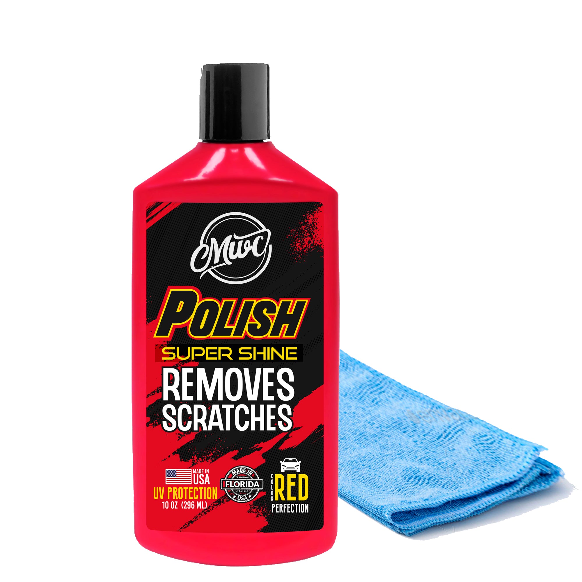 MWC Car Polish Removes Scratches Restores Colour and Super Shine Red 10 Oz with a Microfiber Cloth FREE