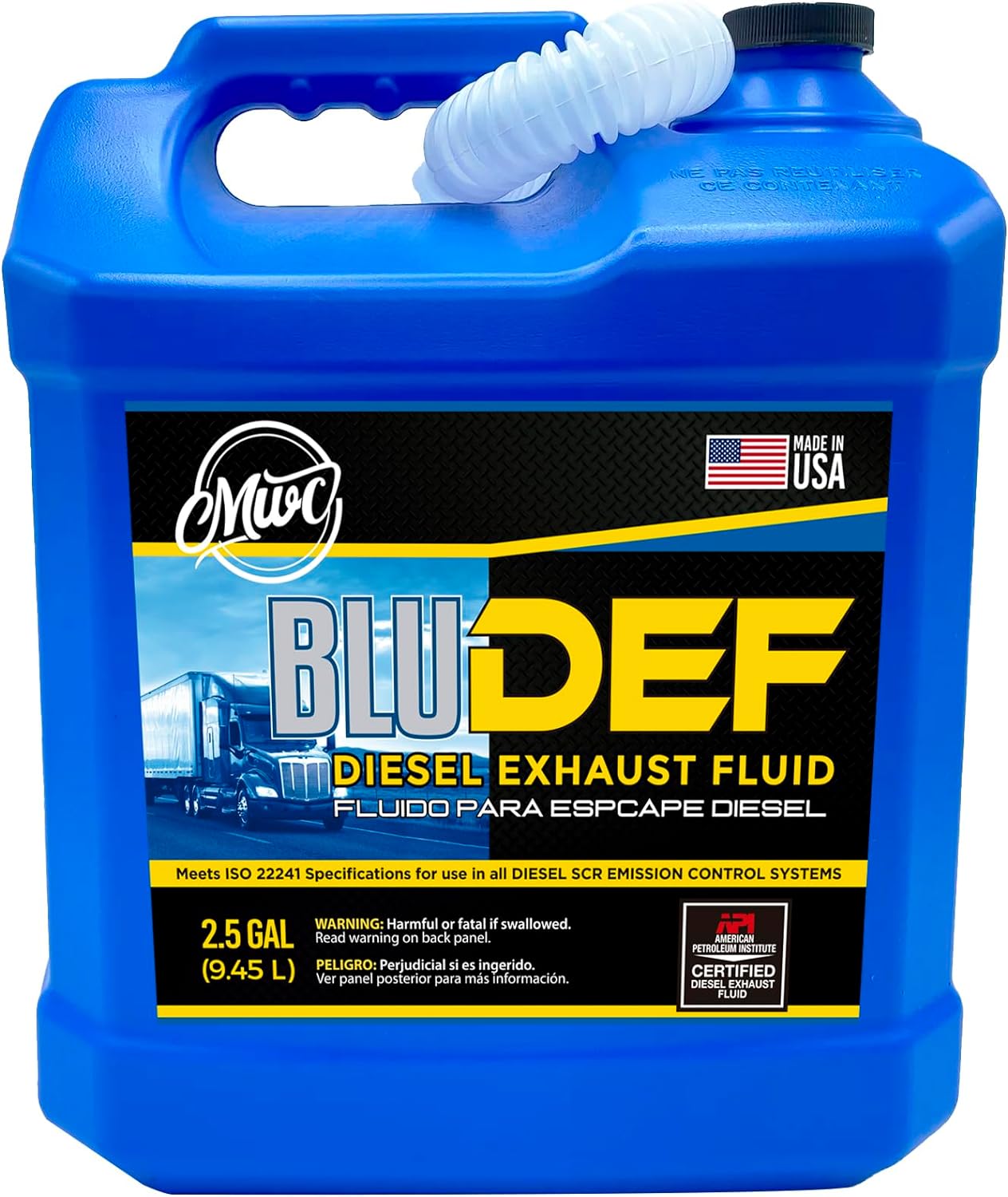 MWC BLUE DEF is formulated with high quality urea and demineralized water to work with ALL SCR-equipped diesel engines.