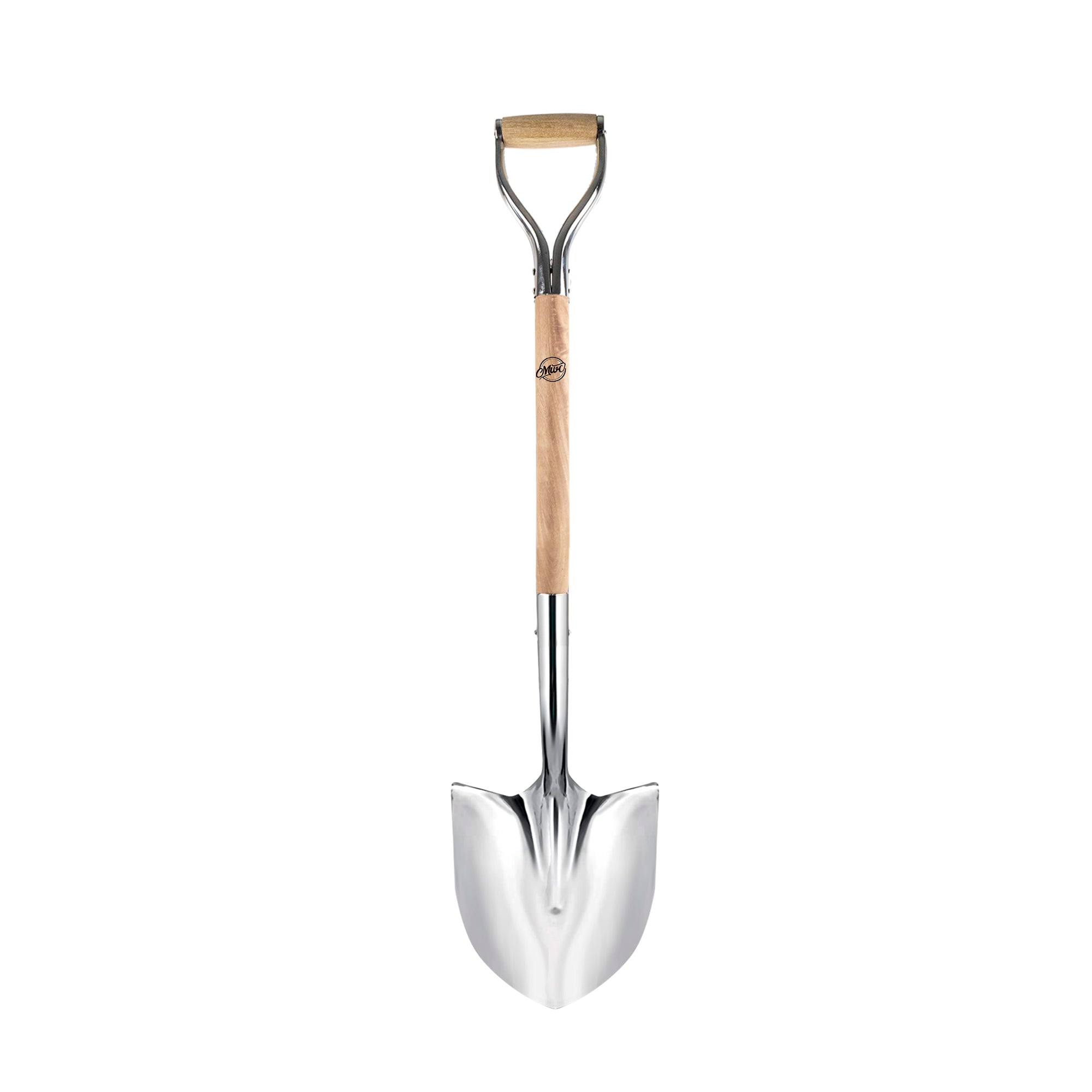 MWC Polished Chrome Ceremonial Shovel with Steel/Wood D-Handle