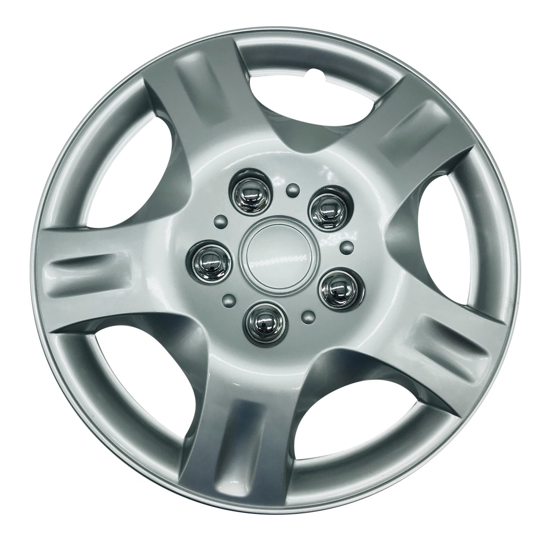 MWC 446187 Hubcaps Wheel Covers 15 inch 4 Set Silver-Lacquer