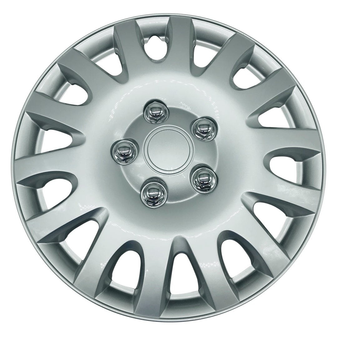 MWC 446347 Hubcaps Wheel Covers 15 inch 4 Set Silver-Lacquer