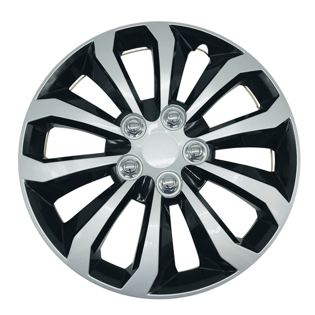 MWC 446637 Hubcaps Wheel Covers 14 inch 4 Set Silver-Black