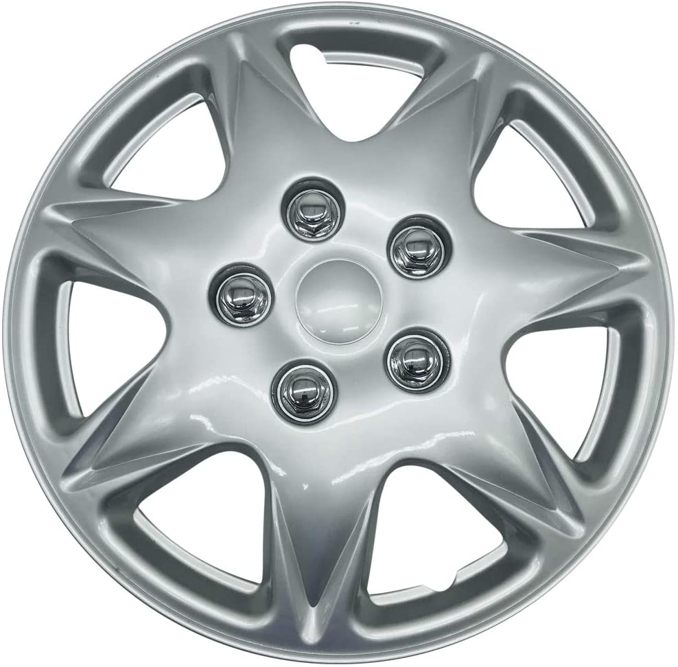 MWC 446101 Hubcaps Wheel Covers 13 inch 4 Set Silver-Lacquer