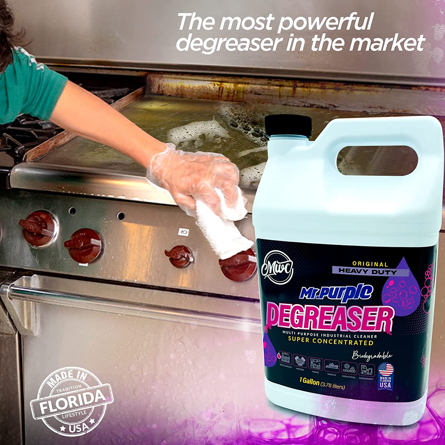 MWC 446924 Mr Purple Multi-Surface All Purpose, Cleaner, Degreaser, Biodegradable, Full Concentrate, 1 Gallon