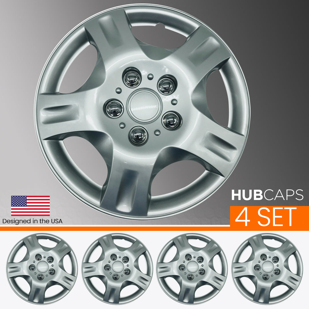 MWC 446170 Hubcaps Wheel Covers 14 inch 4 Set Silver-Lacquer