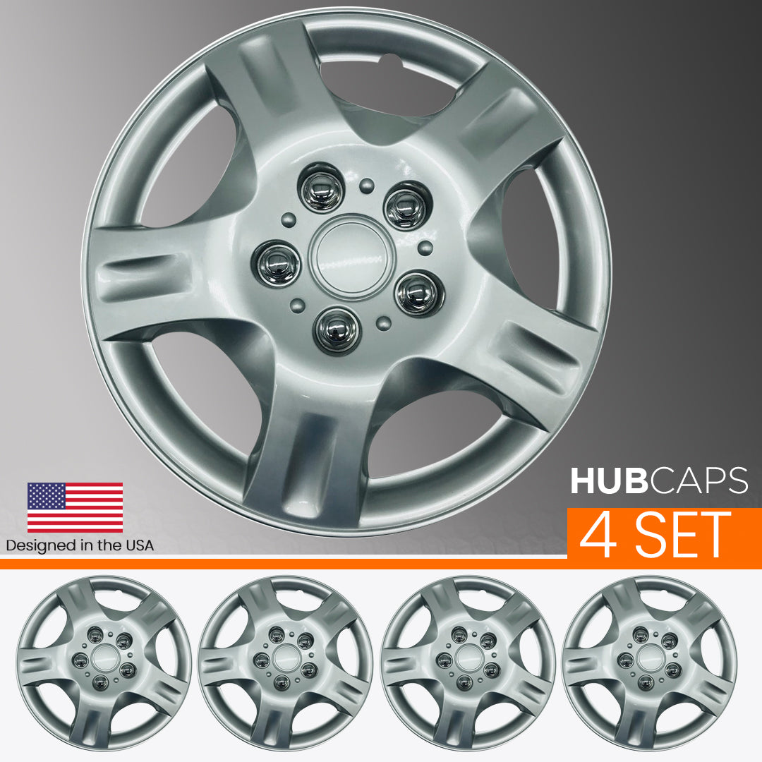 MWC 446194 Hubcaps Wheel Covers 16 inch 4 Set Silver-Lacquer