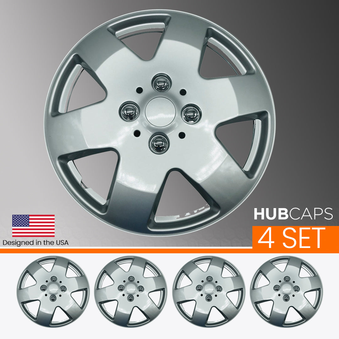 MWC 446293 Hubcaps Wheel Covers 14 inch 4 Set Silver-Lacquer
