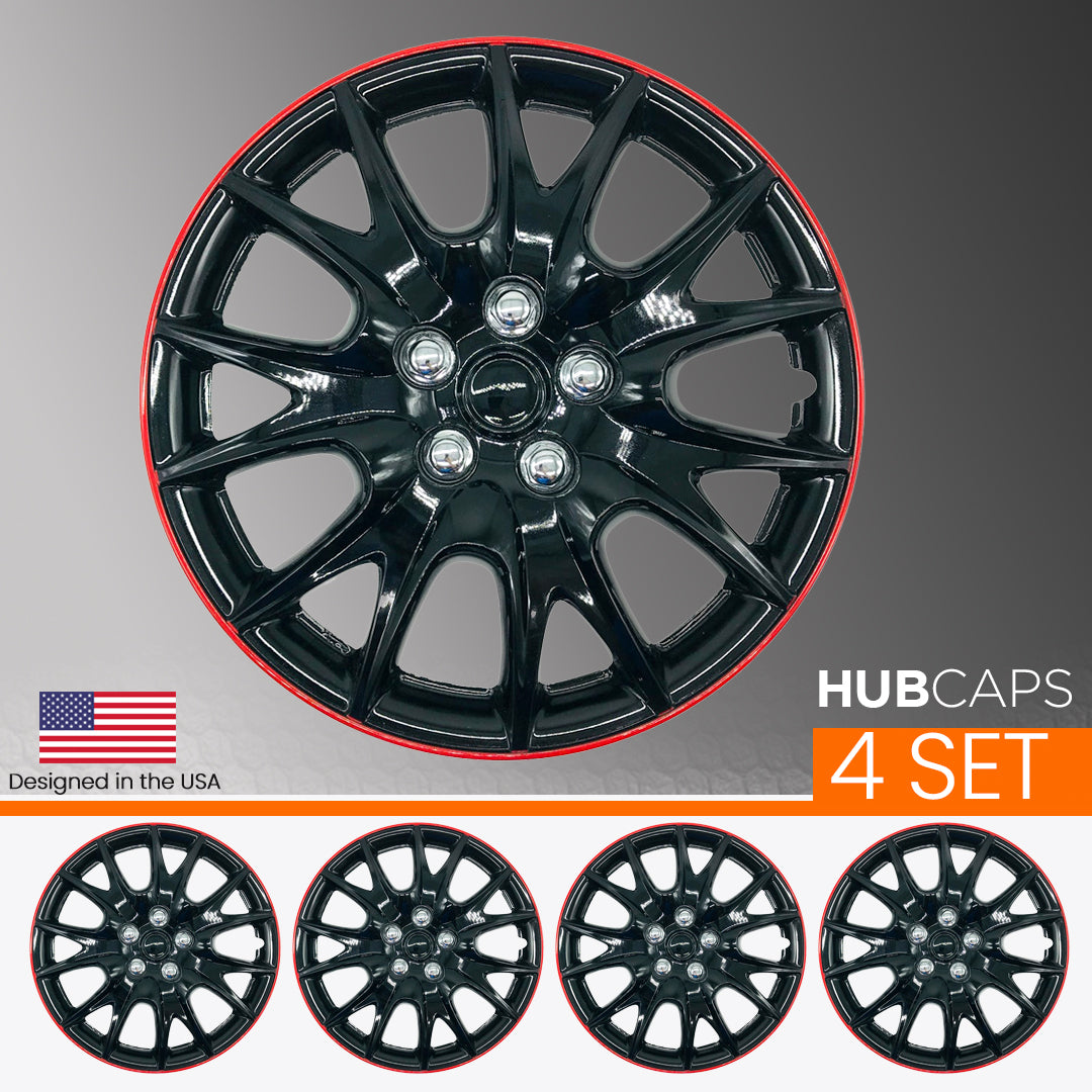 Red hubcaps deals