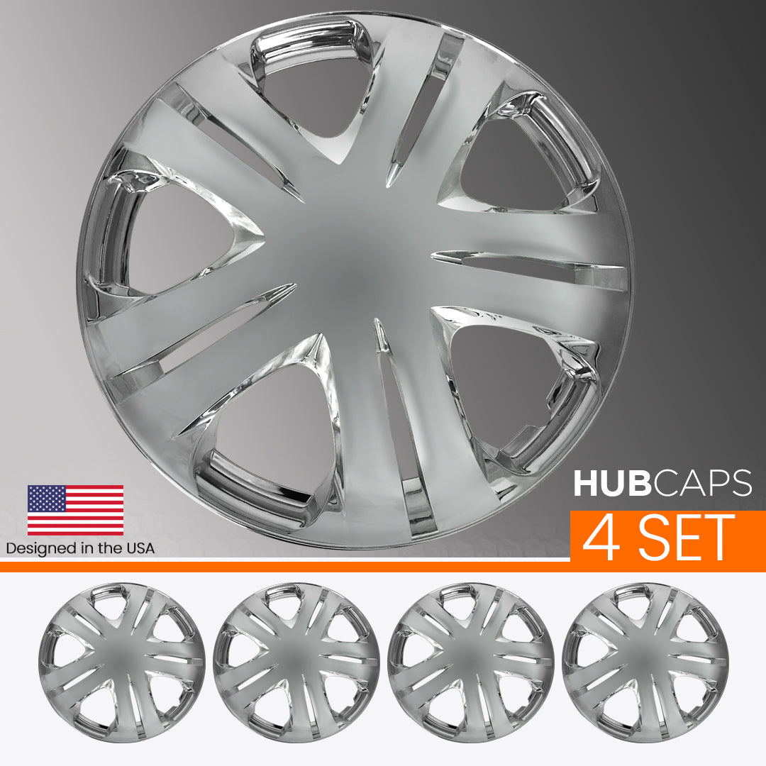 MWC 446573 Hubcaps Wheel Covers 15 inch 4 Set Chrome